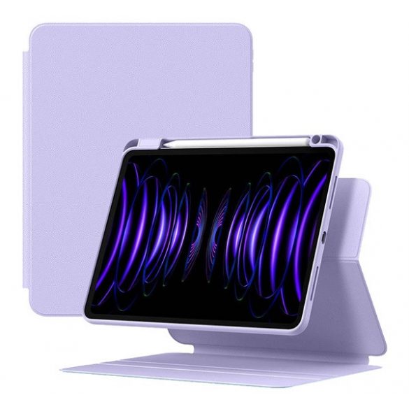 Husă BASEUS MINIMALIST în picioare, efect piele (FLIP activ, magnetic, TRIFOLD, suport birou, suport creion) PURPLE Apple IPAD Pro 11 (2022), IPAD Air 11 (2024), IPAD Air 2022