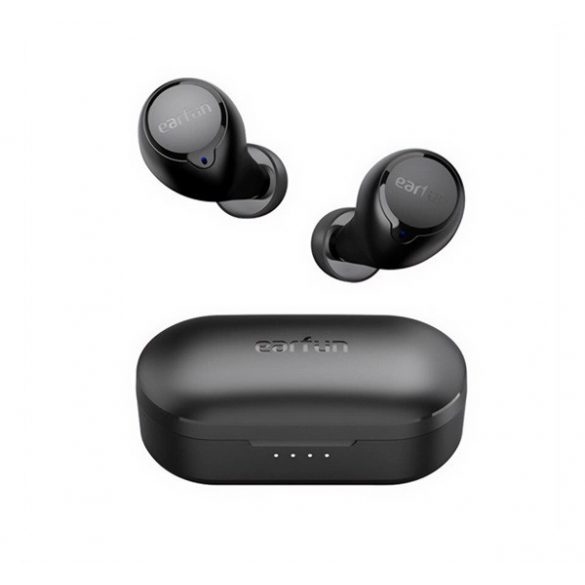 Căști bluetooth EARFUN FREE 1S STEREO (v5.0, TWS, microfon, filtru de zgomot, IPX7 rezistent la apă + carcasă de încărcare) NEGRU