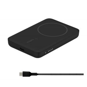 Încărcător de urgență BELKIN BOOST CHARGE priză tip C (2500mAh, 5W, fără fir, MagSafe + cablu tip C) NEGRU