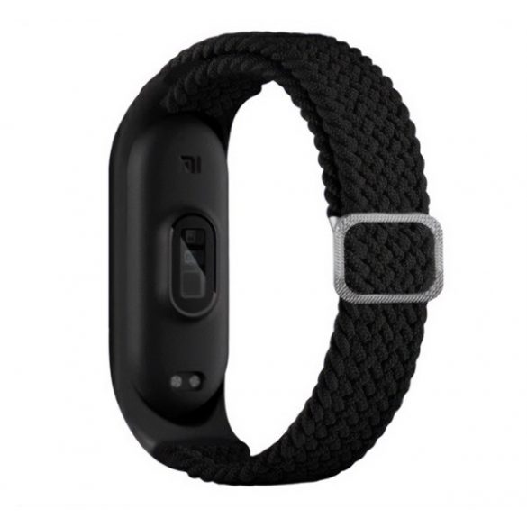 Curea (dimensiune personalizată, textilă, țesută, reglabilă) negru Xiaomi Mi Band 7, Xiaomi Mi Band 6 , Xiaomi Mi Band 5, Xiaomi Mi Band 6 NFC