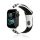 Curea de schimb (dimensiune personalizată, mare, silicon, perforată, respirabilă) ALB/NEGRU Apple Watch Series 1 42mm, Apple Watch Series 2 42mm, Apple Watch Series 3 42mm, Apple Watch Series 4 44mm, Apple Watch Series 6 44mm, Apple Watch Series 5 4