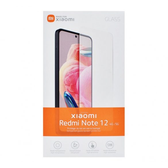 MADE FOR XIAOMI sticla de protectie a ecranului (2.5D, margine rotunjita, rezistenta la zgarieturi, 0.3 mm, 9H) TRANSPARENT Xiaomi Redmi Note 12 4G