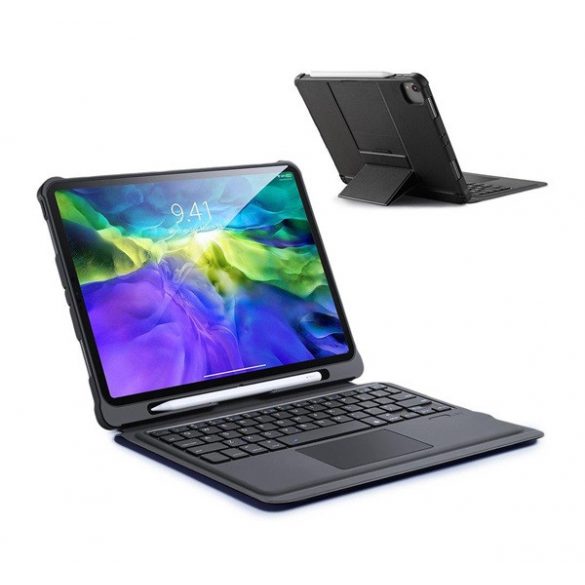 Tastatura bluetooth DUX DUCIS (protectie telefon din plastic, FLIP activ, QWERTY, limba engleza, suport pentru creion) NEGRU Apple IPAD Pro 11 (2018), Apple IPAD Pro 11 (2020), Apple IPAD Pro 11 (2021), Apple IPAD Air 2020 ( Air 4), Apple IPAD Air 2