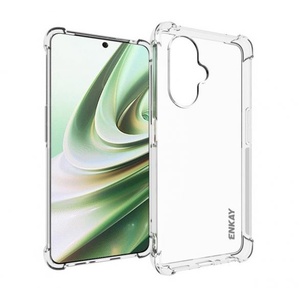 Protectie de telefon din silicon ENKAY (rezistenta medie la impact, colt cu perna de aer) TRANSPARENT OnePlus Nord CE 3 Lite 5G