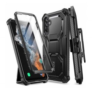 SUPCASE ARMORBOX protector protector pentru telefon din plastic (rezistență medie la impact, colț cu pernă de aer, poate fi prins de o curea) NEGRU Samsung Galaxy A54 5G (SM-A546)