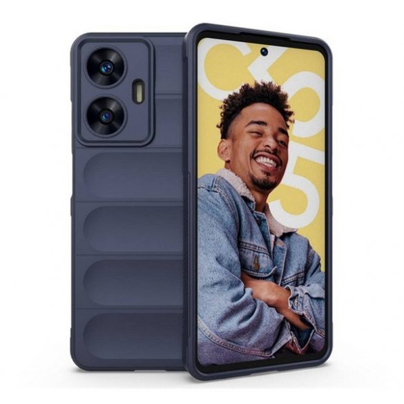 Protectie din silicon pentru telefon (rezistenta la impact mediu, protectie camera, model 3D) ALBASTRU INCHIS Realme C55