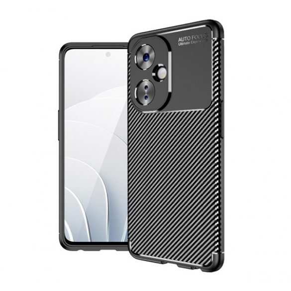 Protectie din silicon pentru telefon (rezistenta medie la impact, colt cu perna de aer, model carbon) NEGRU OnePlus Nord CE 3 Lite 5G