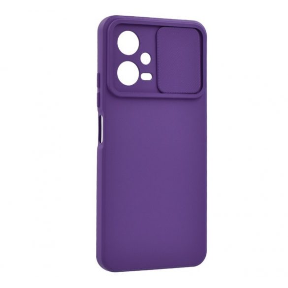 Protector de telefon din silicon (mat, interior din microfibră de pluș, protecție pentru cameră) DARK PURPLE Xiaomi Redmi Note 12 5G