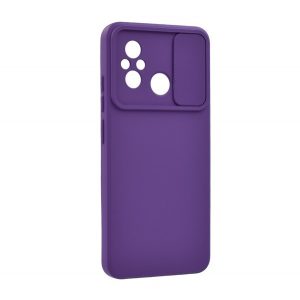 Protector de telefon din silicon (mat, interior din microfibra de pluș, protecție pentru cameră) DARK PURPLE Xiaomi Redmi 12C