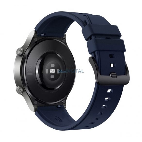 Curea de schimb (universala, 22 mm, silicon, reglabila, catarama neagra) ALBASTRU INCHIS Garmin Forerunner 220, Garmin Forerunner 225, Garmin Forerunner 230, Garmin Fenix ​​​​6 Sapphire, Garmin Forerunner 630, Sa