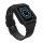 Curea de schimb (dimensiune personalizată, silicon, rezistență la șoc + cadru din silicon) NEGRU Apple Watch Series 7 41mm, Apple Watch Series 8 41mm, Apple Watch Series 4 40mm, Apple Watch Series 5 40mm, Apple Watch Series 6 40mm, Apple Watch Serie