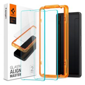 SPIGEN ALM FC folie sticlă protecție ecran2pcs (2.5D, rezistent la amprente, foarte rezistent la zgârieturi, 9H, ultra-subțire, evidențierea culorilor) pentru Sony Xperia 10 V (XQ-DC54)