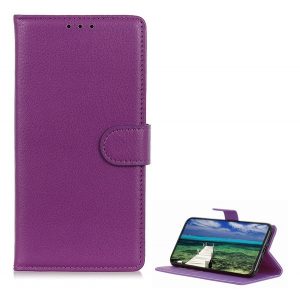 Carcasă în picioare, efect piele (FLIP, deschidere laterală, funcție de suport pentru desktop, premium) PURPLE Sony Xperia 1 V (XQ-DQ72)