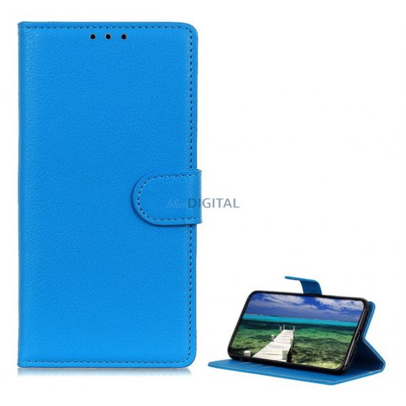 Carcasa in picioare, efect piele (FLIP, deschidere laterala, functie suport desktop, premium) ALBASTRU DESCHIS Sony Xperia 1 V (XQ-DQ72)