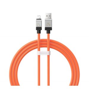 Cablu de date BASEUS COOLPLAY (USB - fulger, 2.4A, încărcător rapid, 100cm, anti-rupere) PORTOCALIU