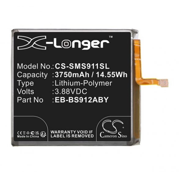 Baterie Li-Polymer CAMERON SINO (3,88V/3750mAh, compatibil cu Samsung EB-BS912ABY) NEGRU Samsung Galaxy S23 (SM-S911)