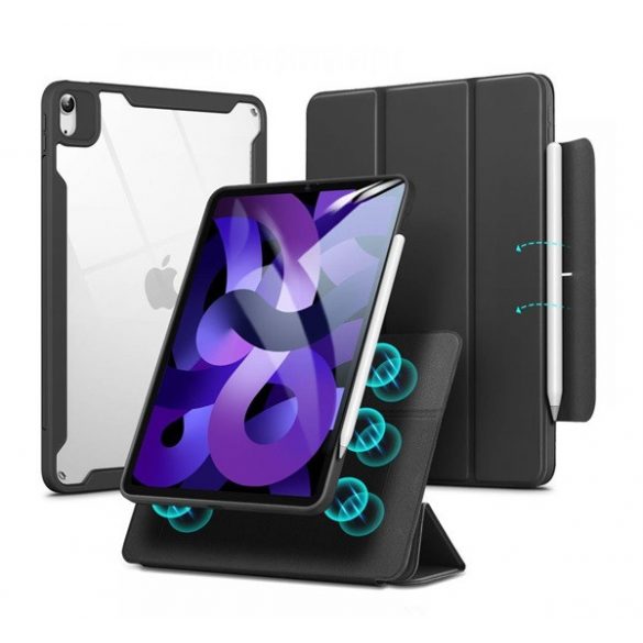 Protector de telefon din silicon ESR REBOUND HYBRID (FLIP activ, TRIFOLD, suport desktop, rezistenta la socuri, suport creion) NEGRU Apple IPAD Pro 11 (2018), IPAD Air 11 (2024), IPAD Air 2022