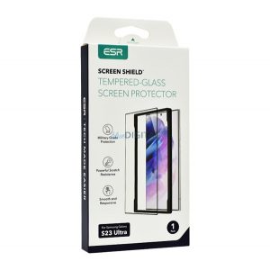 ESR SCREEN SHIELD folie sticlă protecție ecran(2.5D, curbat, rezistent la zgârieturi, 0.3mm, 9H + cadru de montare) pentru Samsung Galaxy S23 Ultra (SM-S918)