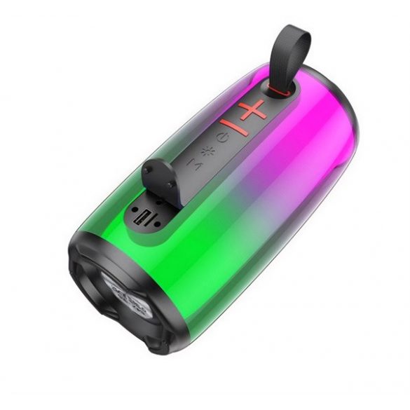 Difuzor portabil bluetooth HOCO HC18 (v5.1, 2400mAh, 10W, cititor de carduri, iesire AUX, lumina LED) NEGRU