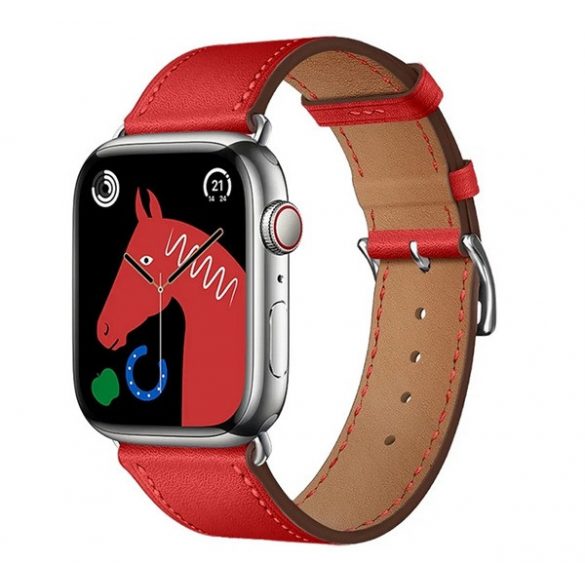 Curea de schimb HOCO WA17 (dimensiune personalizată, mică, silicon, efect piele, reglabilă) ROȘU Apple Watch Series 1 38 mm, Apple Watch Series 2 38 mm, Apple Watch Series 3 38 mm, Apple Watch Series 4 40 mm, Apple Watch Series 5 40 mm, Apple Watch 