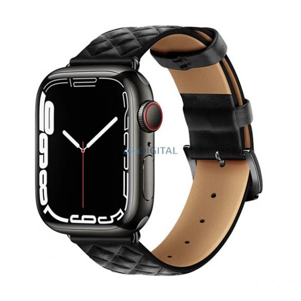 Curea de schimb HOCO WA18 (dimensiune personalizată, mică, silicon, efect piele, reglabilă, diamant 3D) NEGRU Apple Watch Series 1 38mm, Apple Watch Series 2 38mm, Apple Watch Series 3 38mm, Apple Watch Series 4 40mm, Apple Watch Series 5 40mm , App