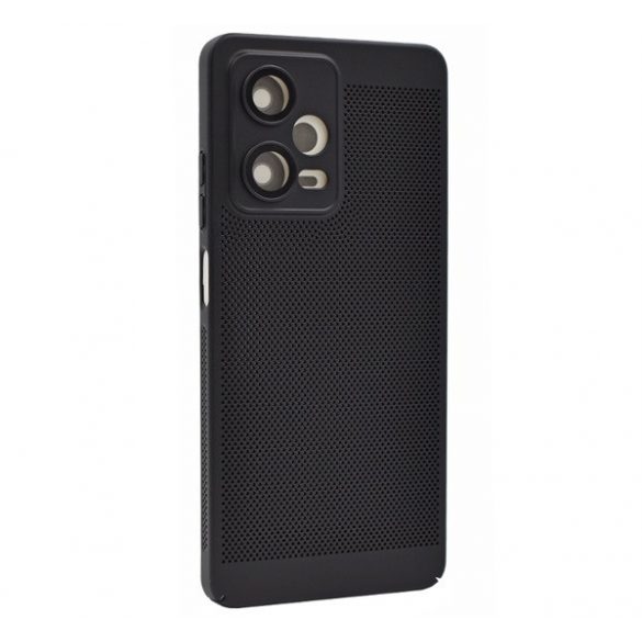 Protectie de telefon din plastic (respirabila, model perforat, protectie camera) NEGRU Xiaomi Redmi Note 12 Pro, Xiaomi Poco X5 Pro 5G