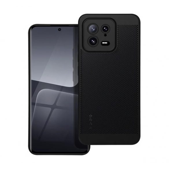 Protectie din plastic pentru telefon (respirabila, model perforat, protectie camera) NEGRU Xiaomi 13