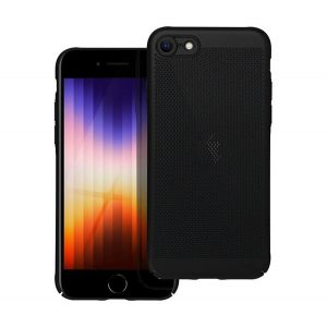 Protector din plastic pentru telefon (respirabil, model perforat, protecție pentru cameră) NEGRU Apple iPhone 7 4.7, Apple iPhone 8 4.7, Apple iPhone SE 2 (2020), Apple iPhone SE 3 (2022)