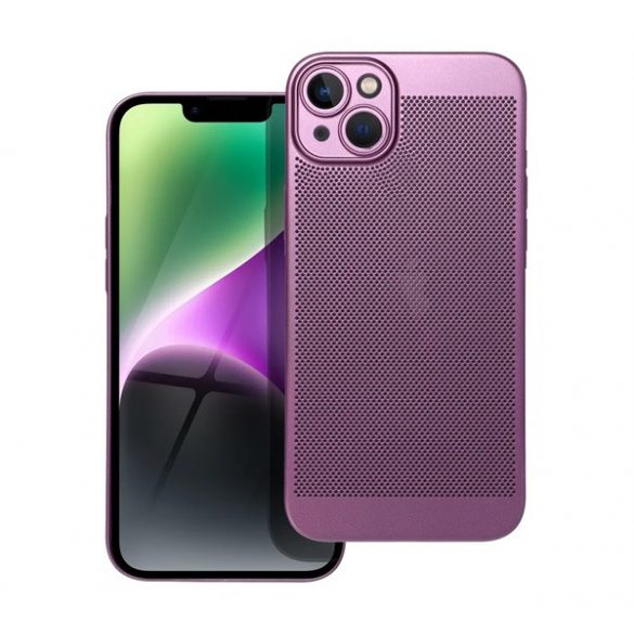 Protectie din plastic pentru telefon (respirabila, model perforat, protectie camera) PURPLE Apple iPhone 14 Plus