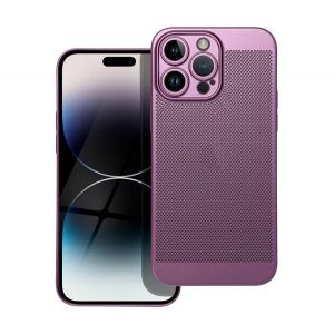 Protectie din plastic pentru telefon (respirabila, model perforat, protectie pentru camera) PURPLE Apple iPhone 14 Pro Max