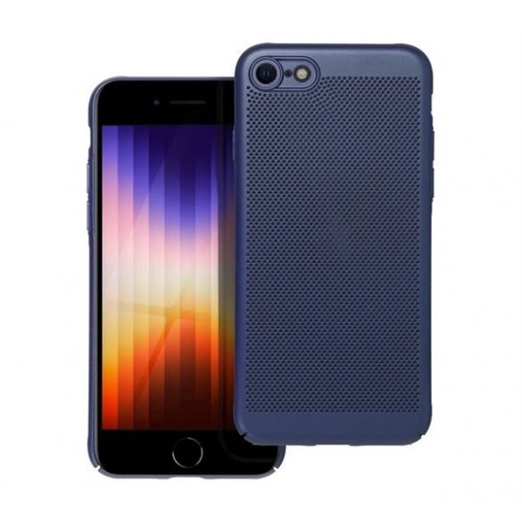 Protector de telefon din plastic (respirabil, model perforat, protecție pentru cameră) ALBASTRU ÎNCHIS Apple iPhone 7 4.7, Apple iPhone 8 4.7, Apple iPhone SE 2 (2020), Apple iPhone SE 3 (2022)