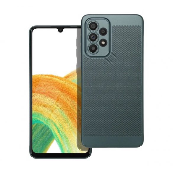 Protecție din plastic pentru telefon (respirabilă, model perforat, protecție pentru cameră) VERDE ÎNCHIS Samsung Galaxy A33 5G (SM-A336)