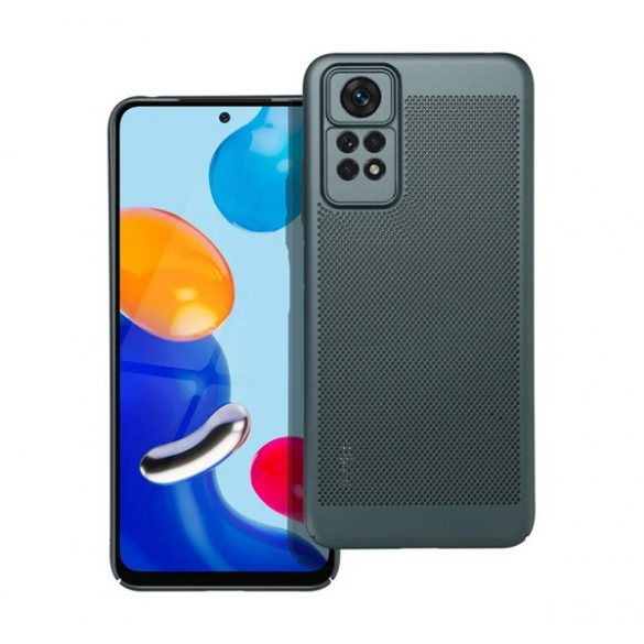 Protector din plastic pentru telefon (respirabil, model perforat, protectie camera) VERDE ÎNCHIS Xiaomi Redmi Note 11 4G (Redmi Note 11S)