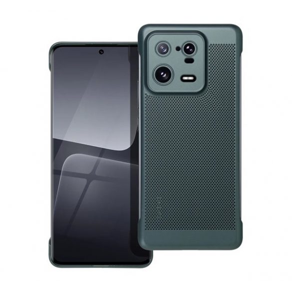 Protectie din plastic pentru telefon (respirabila, model perforat, protectie camera) VERDE INCHIS Xiaomi 13 Pro