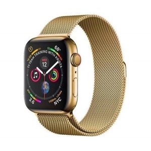 Curea de schimb (dimensiune personalizată, mică, metalică, curea Milan, magnetică) GOLD Apple Watch Series 4 40 mm, Apple Watch Series 5 40 mm, Apple Watch Series 6 40 mm, Apple Watch Series SE 2 40 mm, Apple Watch Series SE 40 mm, Apple Watch Serie