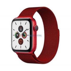 Curea de schimb (dimensiune personalizată, mică, metalică, curea Milan, magnetică) ROȘU Apple Watch Series 7 41mm, Apple Watch Series 8 41mm, Apple Watch Series 9 41mm