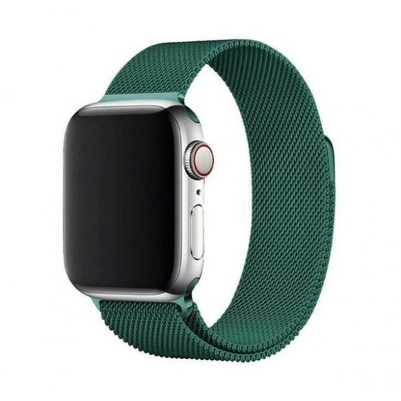 Curea de schimb (dimensiune personalizată, mică, metalică, curea Milan, magnetică) VERDE ÎNCHIS Apple Watch Series 4 40 mm, Apple Watch Series 5 40 mm, Apple Watch Series 6 40 mm, Apple Watch Series SE 2 40 mm, Apple Watch Series SE 40 mm, Apple Wat