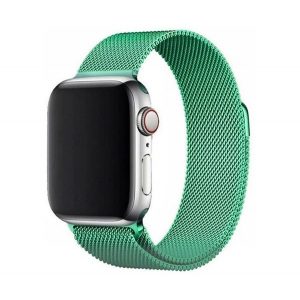 Curea de schimb (dimensiune personalizată, mare, metal, curea Milan, magnetică) VERDE DESCHIS Apple Watch Series 4 44mm, Apple Watch Series 5 44mm, Apple Watch Series 6 44mm, Apple Watch Series SE 2 44mm, Apple Watch Series SE 44mm, Apple Watch Seri