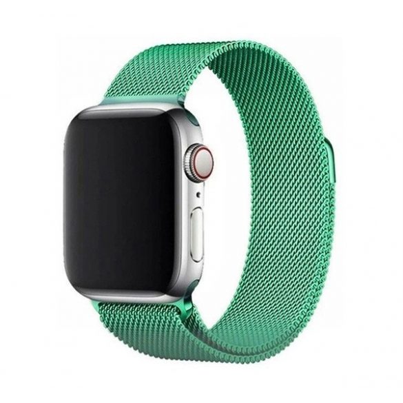 Curea de schimb (dimensiune personalizată, mare, metal, curea Milan, magnetică) VERDE DESCHIS Apple Watch Series 4 44mm, Apple Watch Series 5 44mm, Apple Watch Series 6 44mm, Apple Watch Series SE 2 44mm, Apple Watch Series SE 44mm, Apple Watch Seri