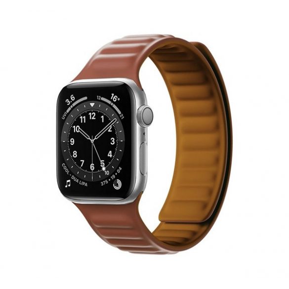 Curea de schimb (dimensiune personalizată, mare, silicon, efect piele, 3D, magnetică) MARO Apple Watch Series 7 45 mm, Apple Watch Series 8 45 mm, Apple Watch Series 9 45 mm