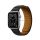 Curea de schimb (dimensiune personalizată, mică, silicon, efect piele, 3D, magnetică) NEGRU Apple Watch Series 7 41mm, Apple Watch Series 8 41mm, Apple Watch Series 9 41mm