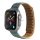 Curea de schimb (dimensiune personalizată, mare, silicon, efect piele, 3D, magnetică) VERDE ÎNCHIS Apple Watch Series 1 42mm, Apple Watch Series 2 42mm, Apple Watch Series 3 42mm, Apple Watch Series 4 44mm, Apple Watch Series 5 44mm, Apple Watch Ser