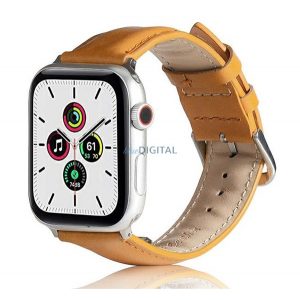 Curea de schimb (dimensiune personalizată, mare, silicon, efect piele) MARO DESCHIS Apple Watch Series 1 42mm, Apple Watch Series 2 42mm, Apple Watch Series 3 42mm, Apple Watch Series 4 44mm, Apple Watch Series 5 44mm, Apple Watch Series 6 44mm , Ap