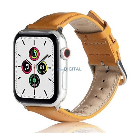 Curea de schimb (dimensiune personalizată, mare, silicon, efect piele) MARO DESCHIS Apple Watch Series 1 42mm, Apple Watch Series 2 42mm, Apple Watch Series 3 42mm, Apple Watch Series 4 44mm, Apple Watch Series 5 44mm, Apple Watch Series 6 44mm , Ap