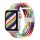 Curea de schimb (dimensiune personalizată, mare, textilă, curcubeu) ALB Apple Watch Series 4 44mm, Apple Watch Series 5 44mm, Apple Watch Series 1 42mm, Apple Watch Series 2 42mm, Apple Watch Series 3 42mm, Apple Watch Series 6 44mm, Apple Ceas