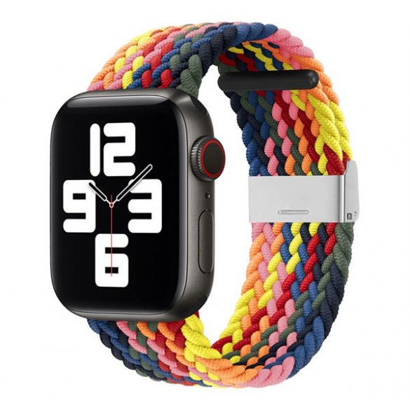 Curea de schimb (dimensiune personalizată, mare, textil, curcubeu) ALBASTRU Apple Watch Ultra 49 mm, Apple Watch Series 7 45 mm, Apple Watch Series 8 45 mm, Apple Watch Series 4 44 mm, Apple Watch Series 5 44 mm, Apple Watch Series 6 44 mm, Apple Wa