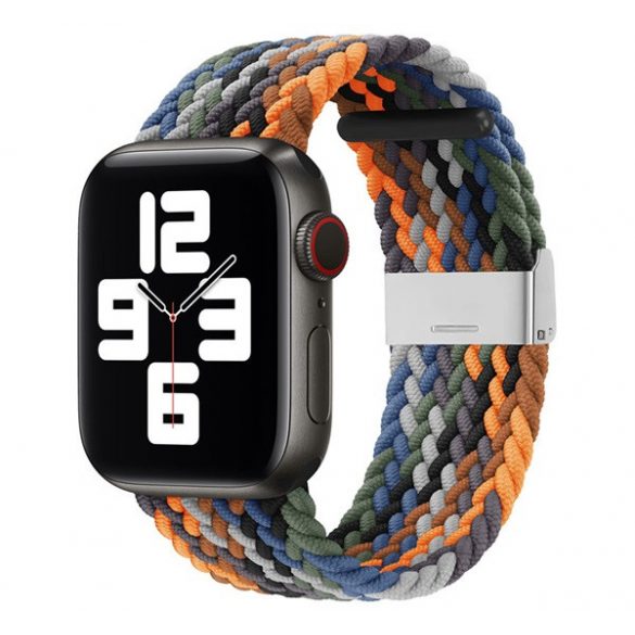 Curea de schimb (dimensiune personalizată, mare, textil, curcubeu) GRI Apple Watch Ultra 49 mm, Apple Watch Series 7 45 mm, Apple Watch Series 8 45 mm, Apple Watch Series 4 44 mm, Apple Watch Series 5 44 mm, Apple Watch Series 6 44 mm, Apple Watch