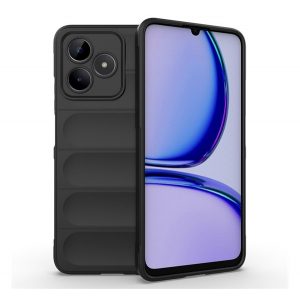 Protector de telefon din silicon (rezistenta la impact mediu, protectie camera, model 3D) NEGRU Realme C53