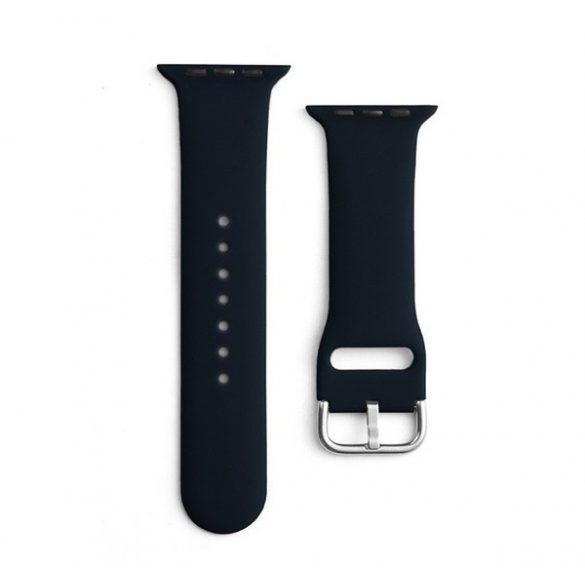 Curea (personalizată, silicon, reglabilă, cataramă metalică) negru Apple Watch Series 4 44mm, Apple Watch Series 3 42mm, Apple Watch Ultra 49mm, Apple Watch Series 7 45mm, Apple Watch Series SE 2 44m