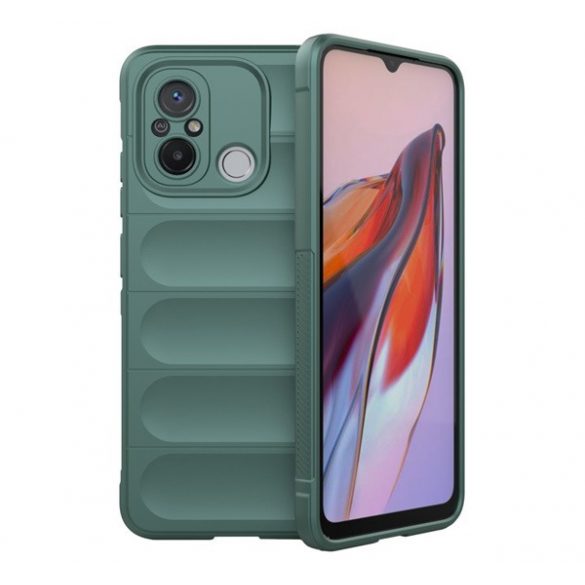 Protectie din silicon pentru telefon (rezistenta la impact mediu, protectie camera, model 3D) VERDE INCHIS Xiaomi Redmi 12C